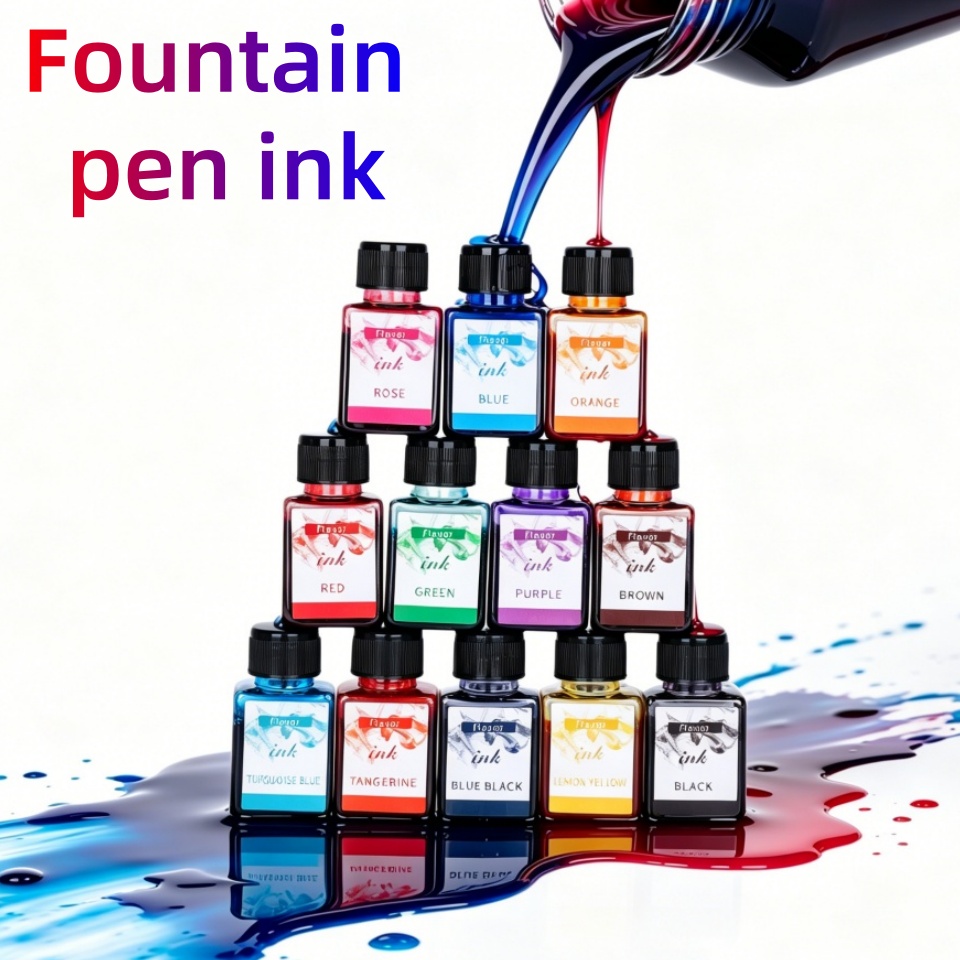 Fountain Pen Bottled Ink - 12色万年筆インク、25ml、ノンカーボン、高品質速乾性インク、大人の書道やカラー筆記用