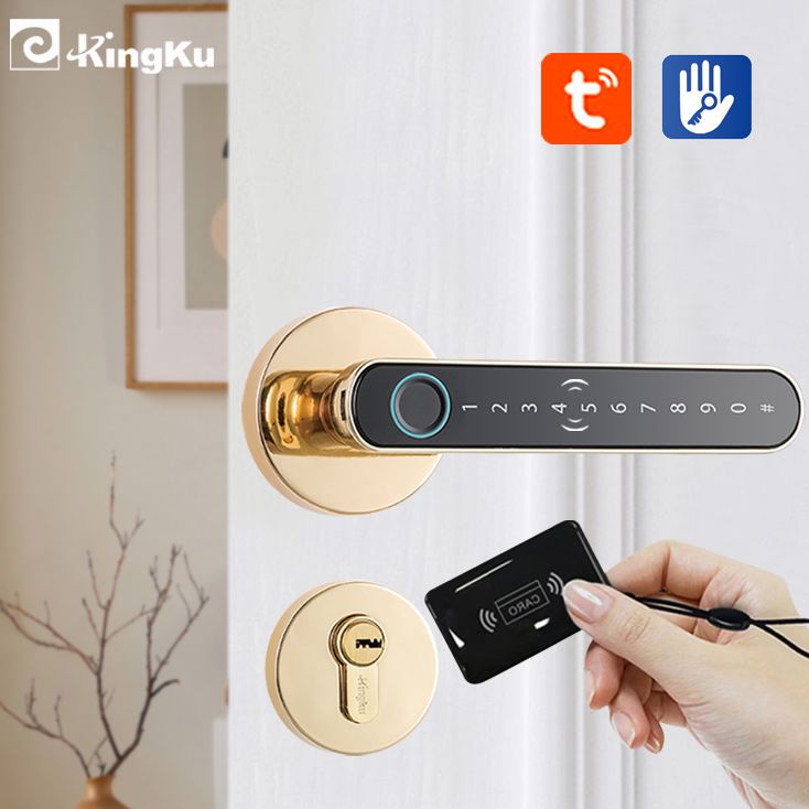 スマート指紋ドアロックハンドル,キーカード付き家のアパート, - Letter Opener Brass のレビューと価格